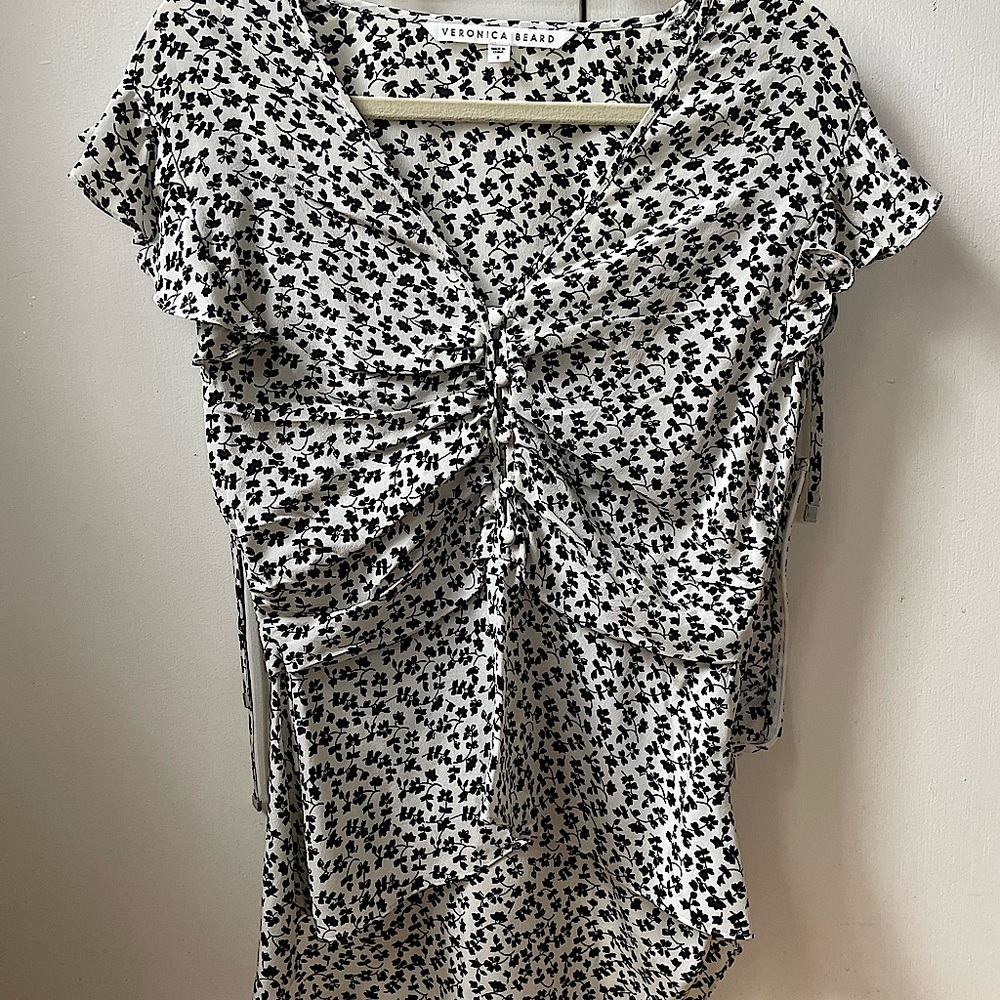 Veronica Beard Floral Silk Top
